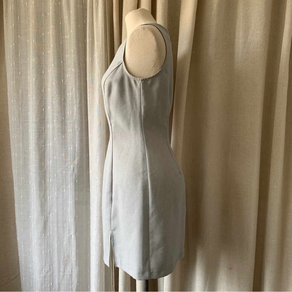 DANIEL LAURENT VINTAGE 90’s SIMPLE LIGHT GREY MINI DRESS - Picture 5 of 10
